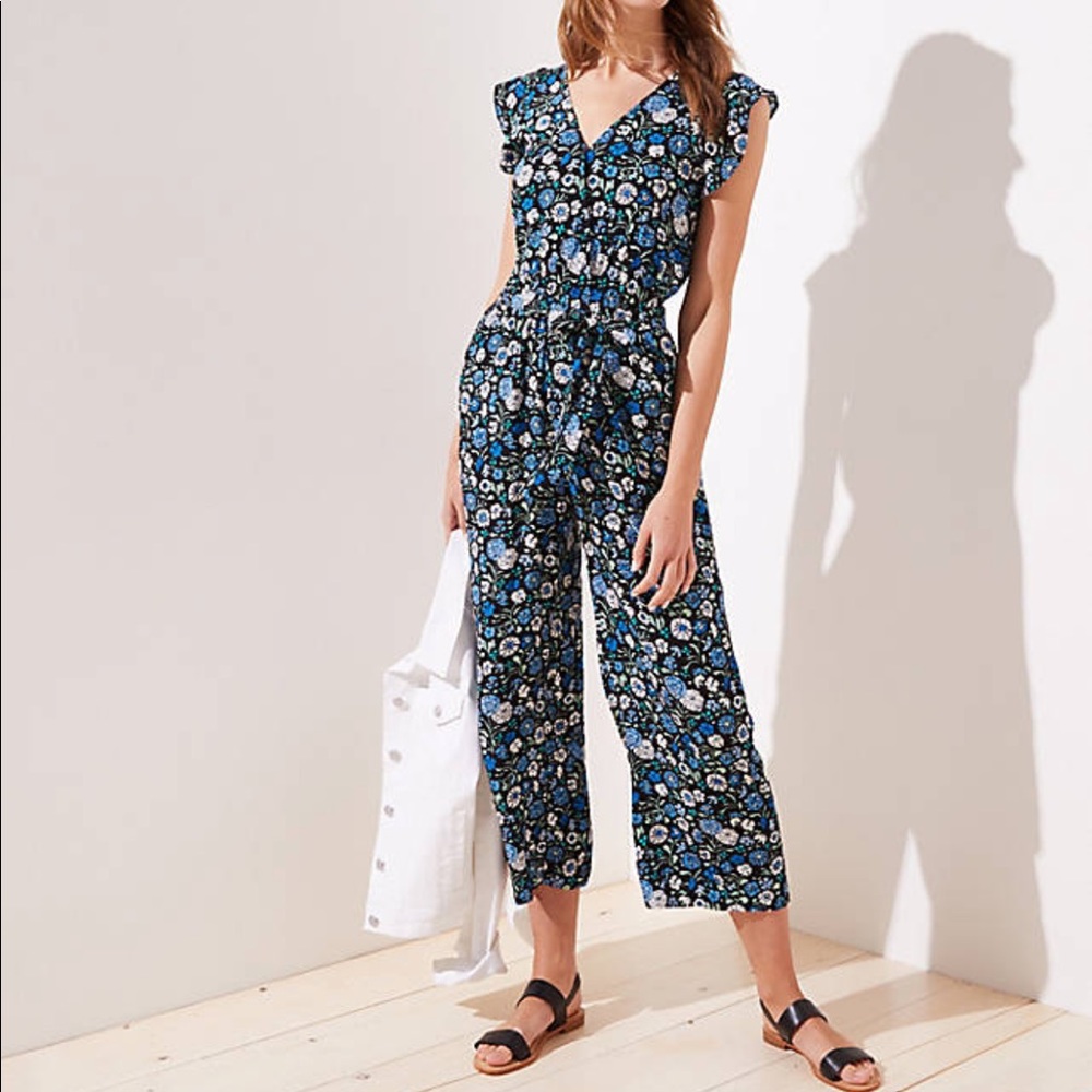 LOFT Flutter Tie Waist Jumpsuit